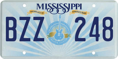 MS license plate BZZ248