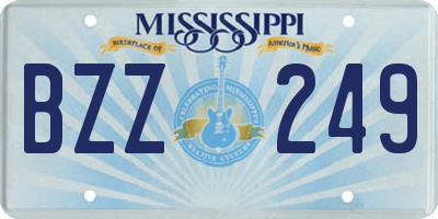 MS license plate BZZ249