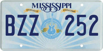 MS license plate BZZ252