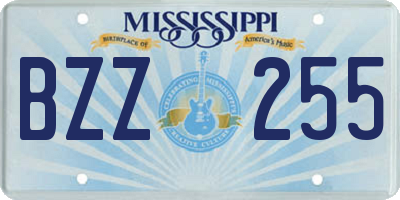 MS license plate BZZ255