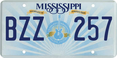 MS license plate BZZ257