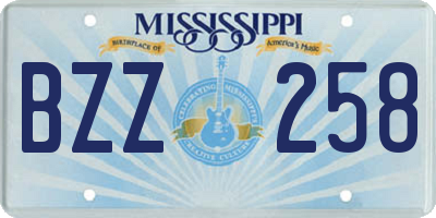 MS license plate BZZ258