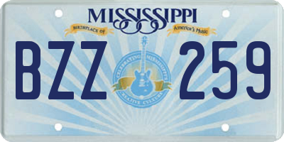 MS license plate BZZ259