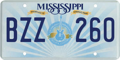 MS license plate BZZ260