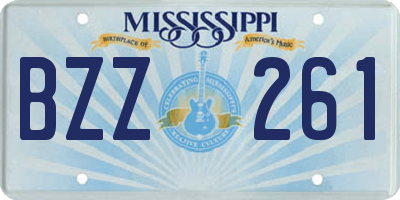 MS license plate BZZ261