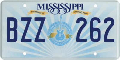 MS license plate BZZ262
