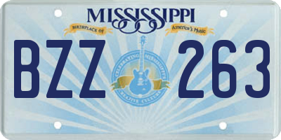 MS license plate BZZ263