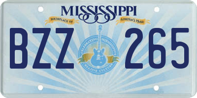 MS license plate BZZ265