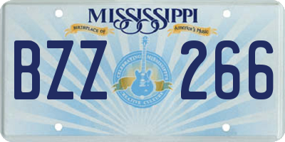 MS license plate BZZ266