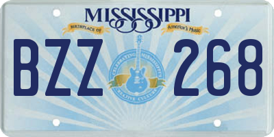 MS license plate BZZ268