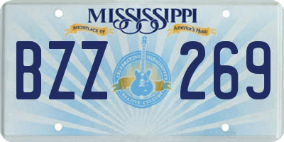 MS license plate BZZ269