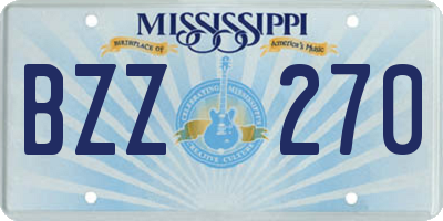 MS license plate BZZ270