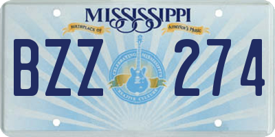 MS license plate BZZ274