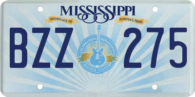 MS license plate BZZ275