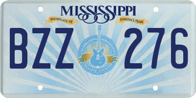 MS license plate BZZ276