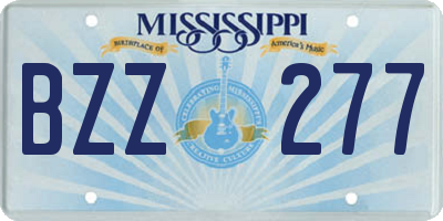 MS license plate BZZ277