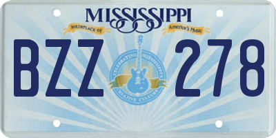 MS license plate BZZ278