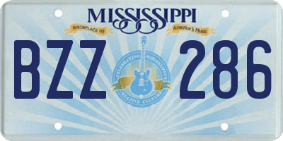 MS license plate BZZ286