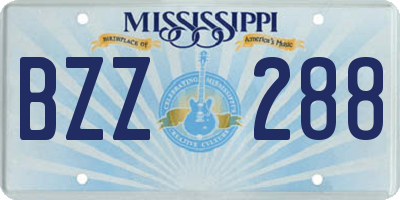 MS license plate BZZ288
