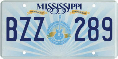 MS license plate BZZ289