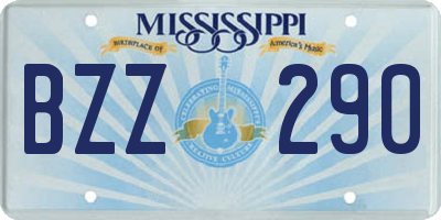 MS license plate BZZ290