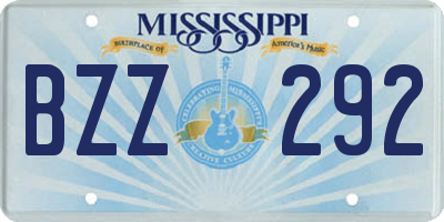 MS license plate BZZ292