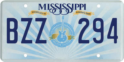 MS license plate BZZ294
