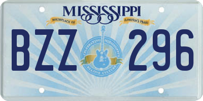 MS license plate BZZ296