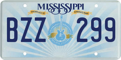 MS license plate BZZ299