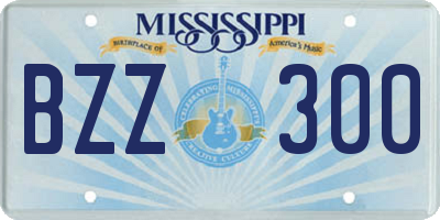 MS license plate BZZ300