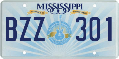 MS license plate BZZ301