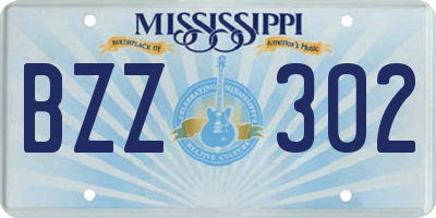 MS license plate BZZ302