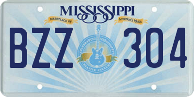 MS license plate BZZ304