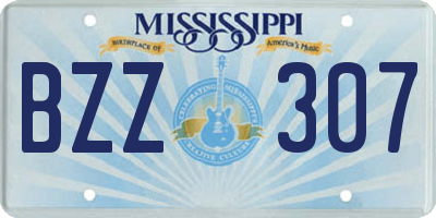 MS license plate BZZ307