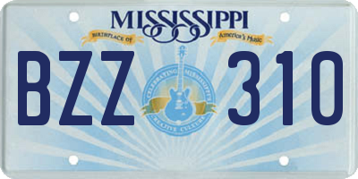 MS license plate BZZ310