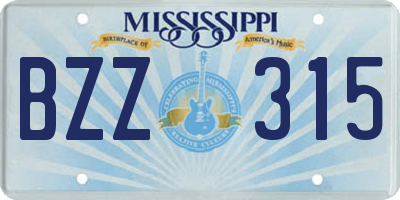 MS license plate BZZ315