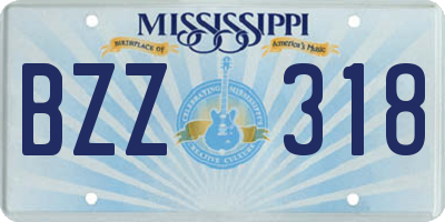 MS license plate BZZ318