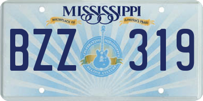 MS license plate BZZ319