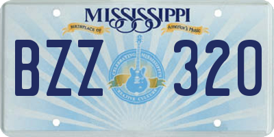 MS license plate BZZ320