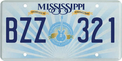 MS license plate BZZ321