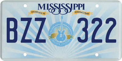 MS license plate BZZ322