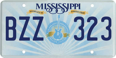 MS license plate BZZ323