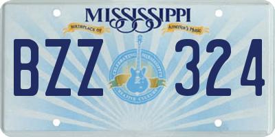 MS license plate BZZ324