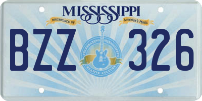 MS license plate BZZ326