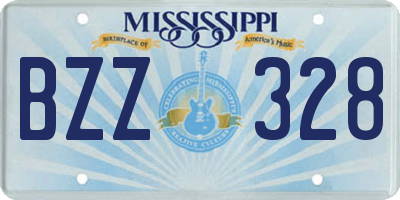 MS license plate BZZ328