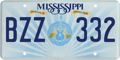 MS license plate BZZ332