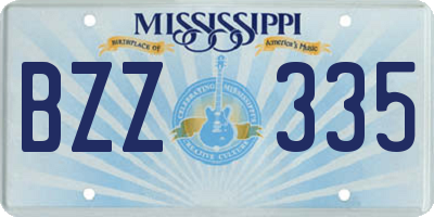 MS license plate BZZ335