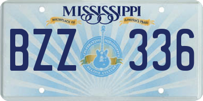 MS license plate BZZ336