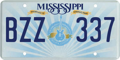 MS license plate BZZ337