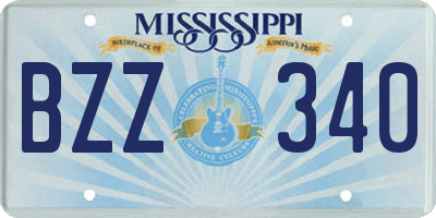 MS license plate BZZ340